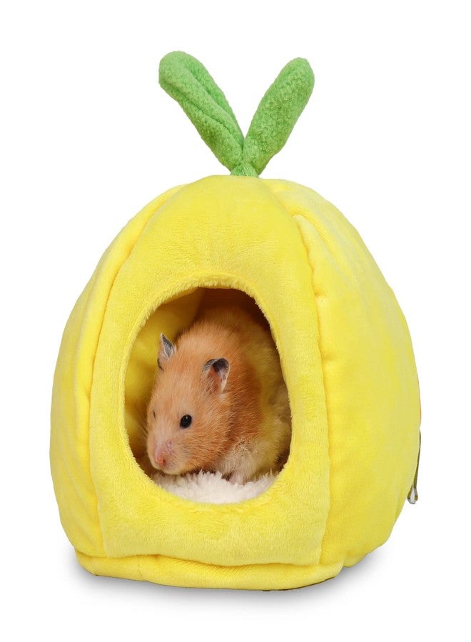 HardcorePet Small Animal Beds, Hamster Bed Cage Accessories Supplies, Rat Hideout Semi-Enclosed Winter Christmas Large Pumpkin Nest for Dwarf Hamsters Gerbils Chipmunks Syrian Hamster and Sugar Glider (Yellow) - Image 1